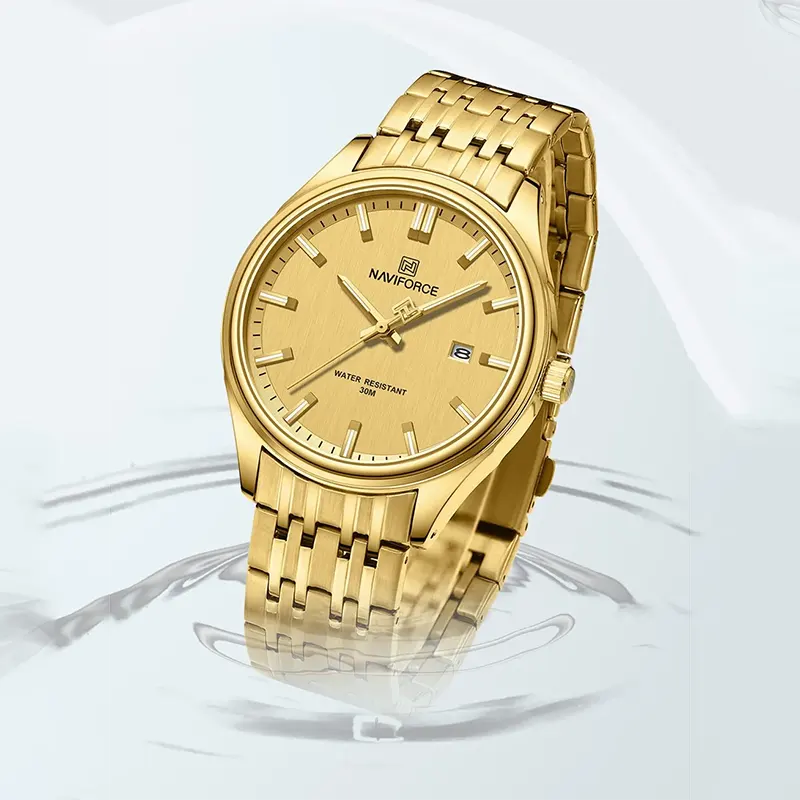 Naviforce Gold-tone Couple Fashion Watch-  NF8039